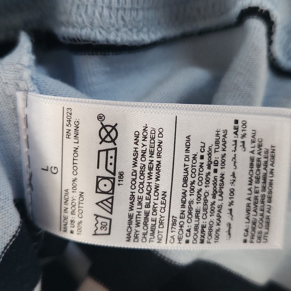 Old NAVY Classic Striped Blue and Black Men's Hoodie Large - Picture 7 of 17
